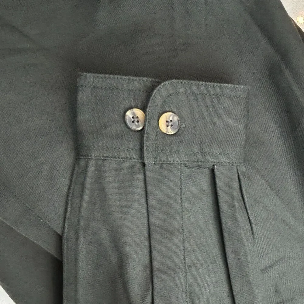 Yellow Stone TV Show Dark Green Chore Shirt Black Fleece Hood Size Large New